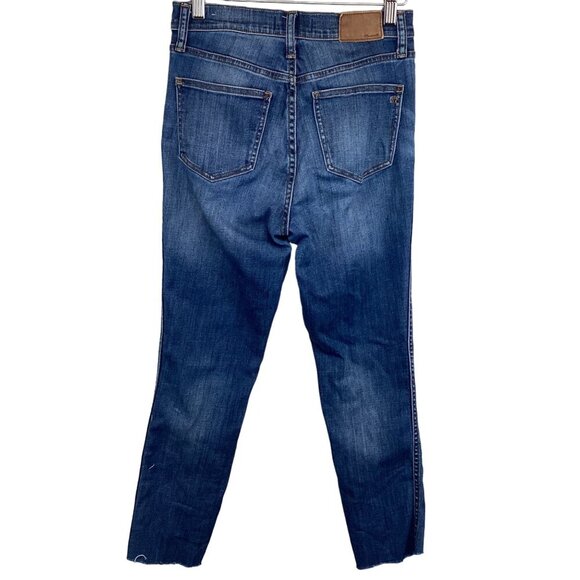 Madewell 10" High-Rise Skinny Jeans Women's Size 27 Blue Denim Raw Hem - Picture 7 of 10